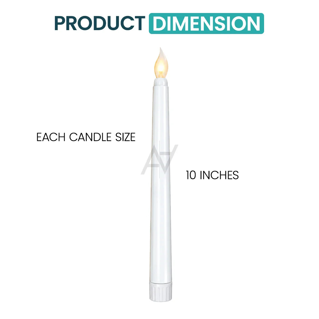 LED Taper Candle - Long Pole Flameless Battery Operated For Candle Light Dinner