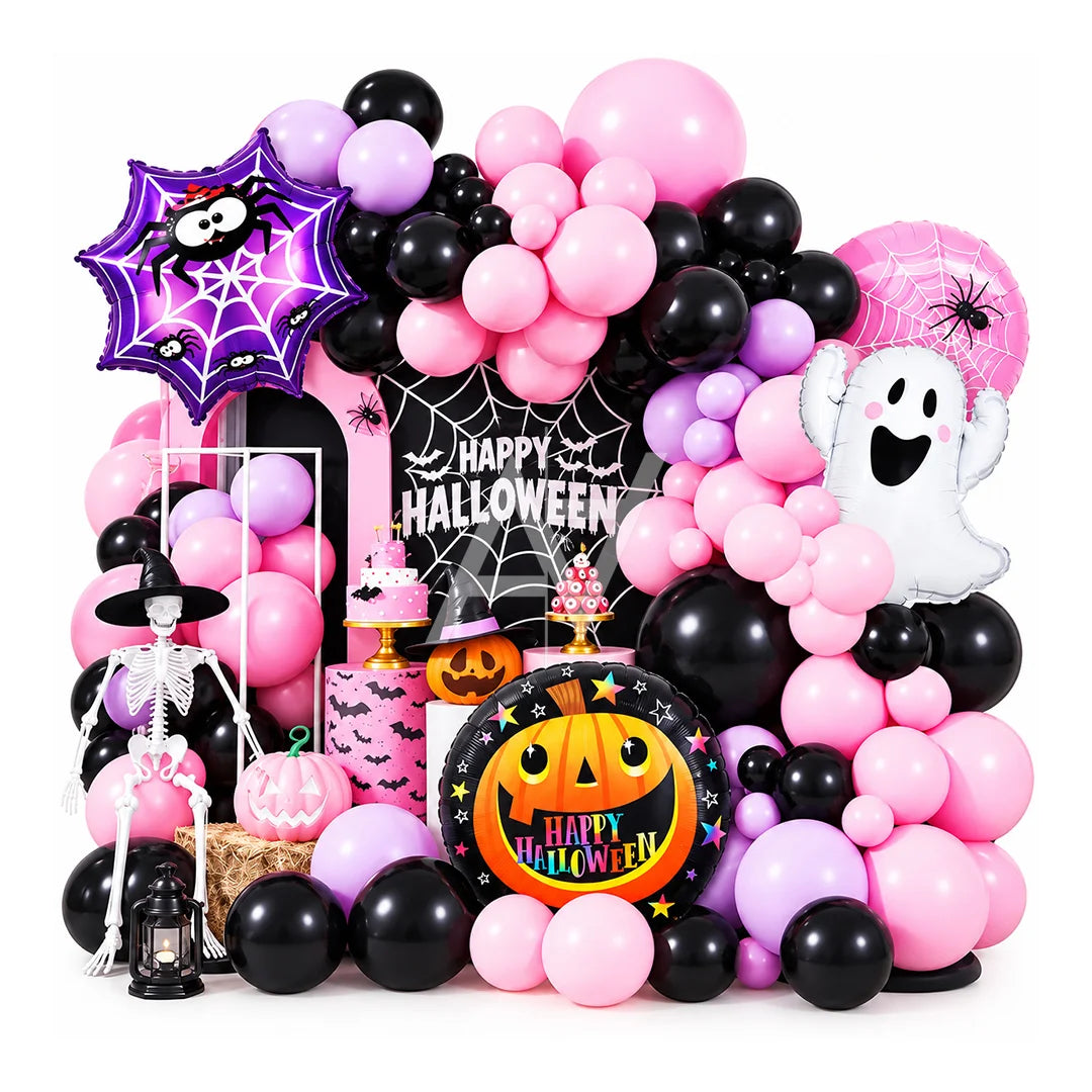 Happy Halloween Pink & Purple Decoration Kit