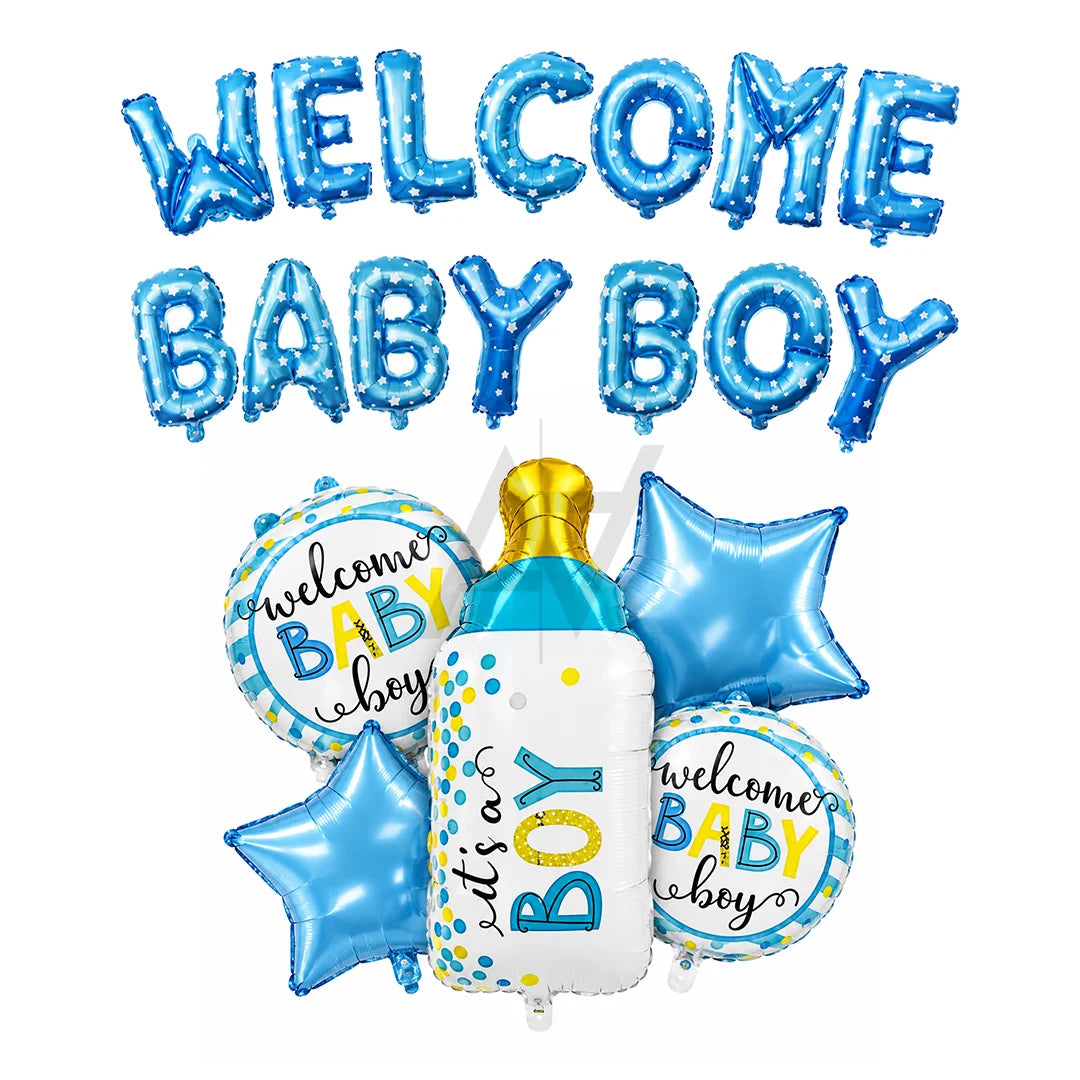 Welcome Baby Boy Decoration Kit - Baby Shower
