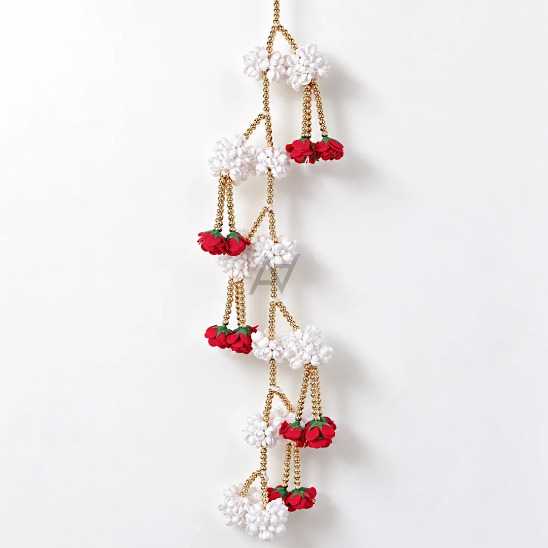 Red & White Jasmine Floral Hanging Garland - 1 pc