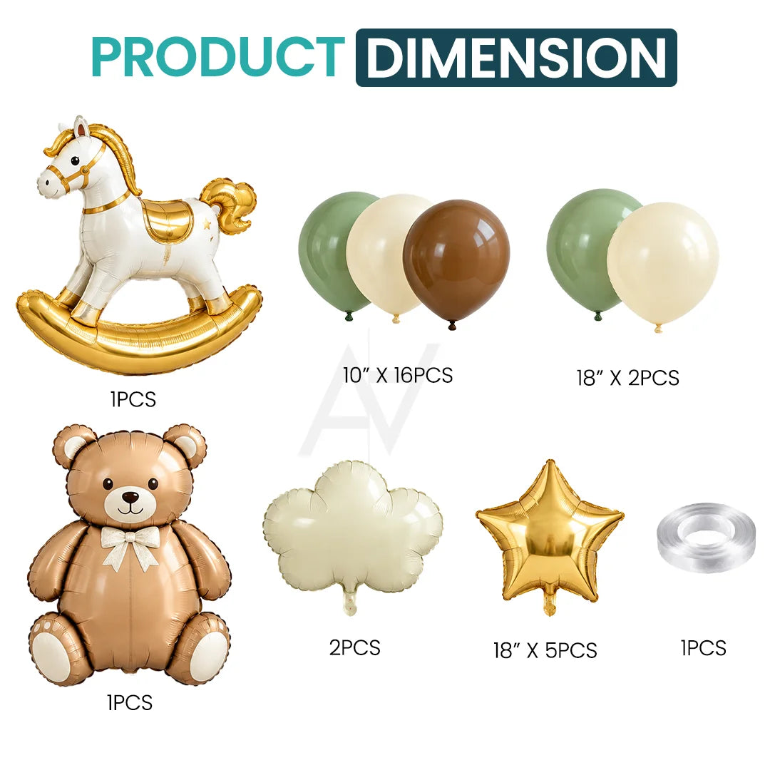 Horse Foil Balloons Kit - 28 pcs kit