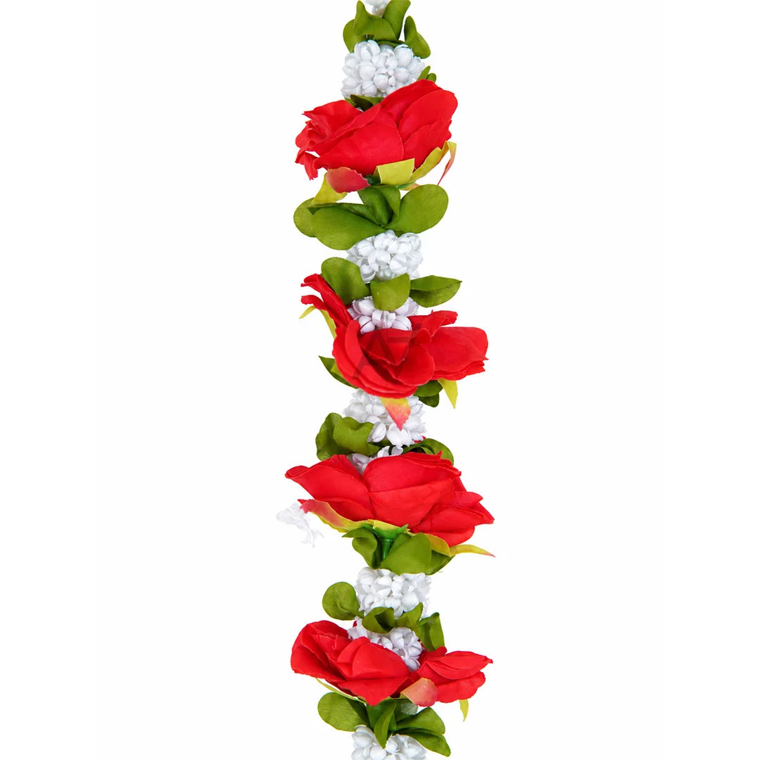 Artificial Red & White Flower Hanging Garland