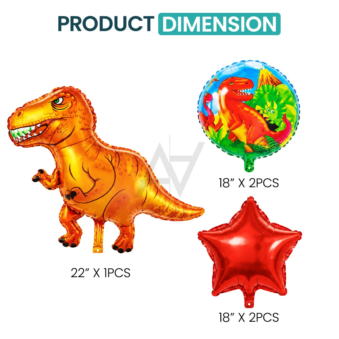 Dinosaur Foil Balloon Set - 5 pcs Set