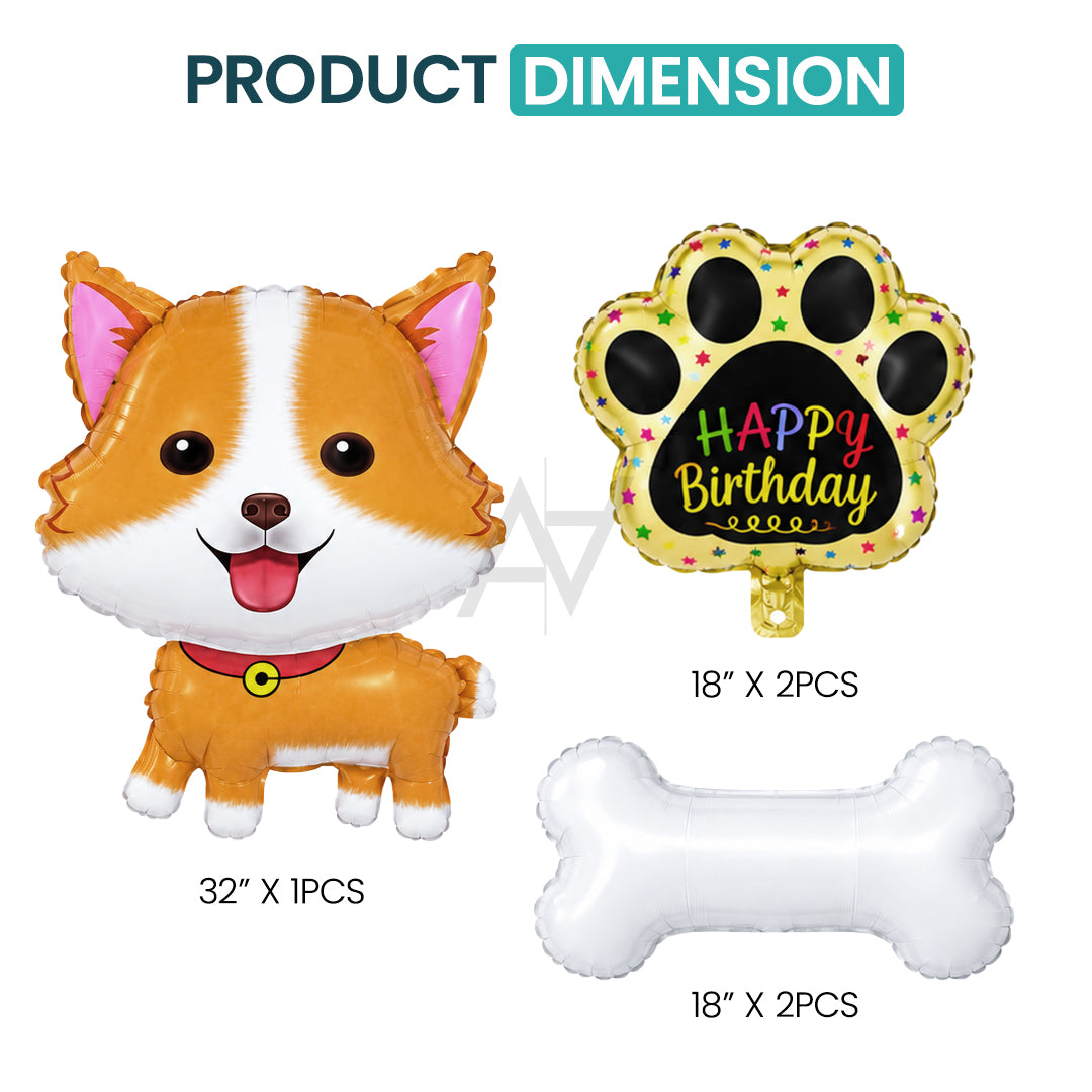 Cat Theme Foil Balloon Set - 5 pcs Set