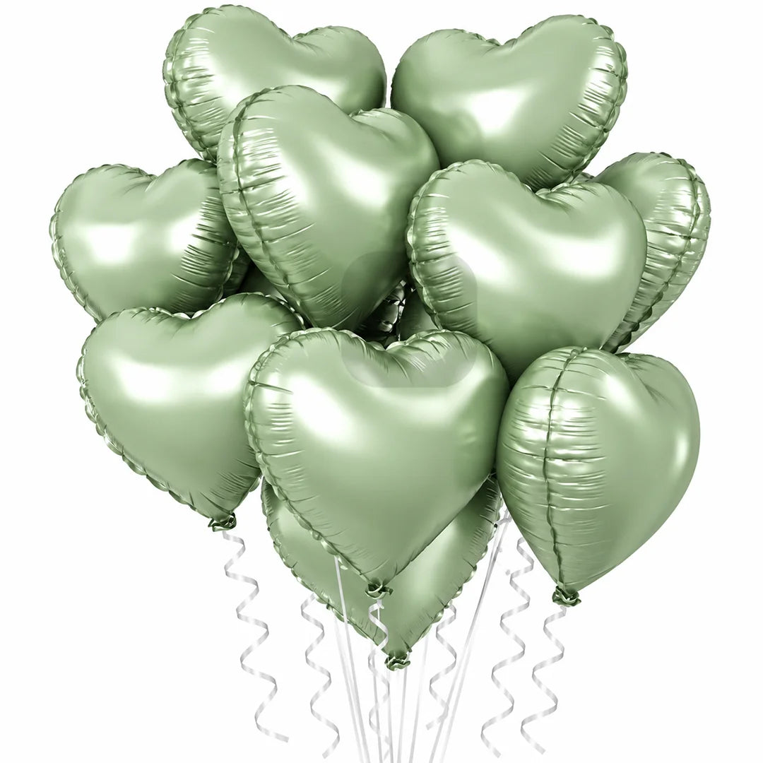 Heart Shape Foil Balloon Set – 12 Pcs