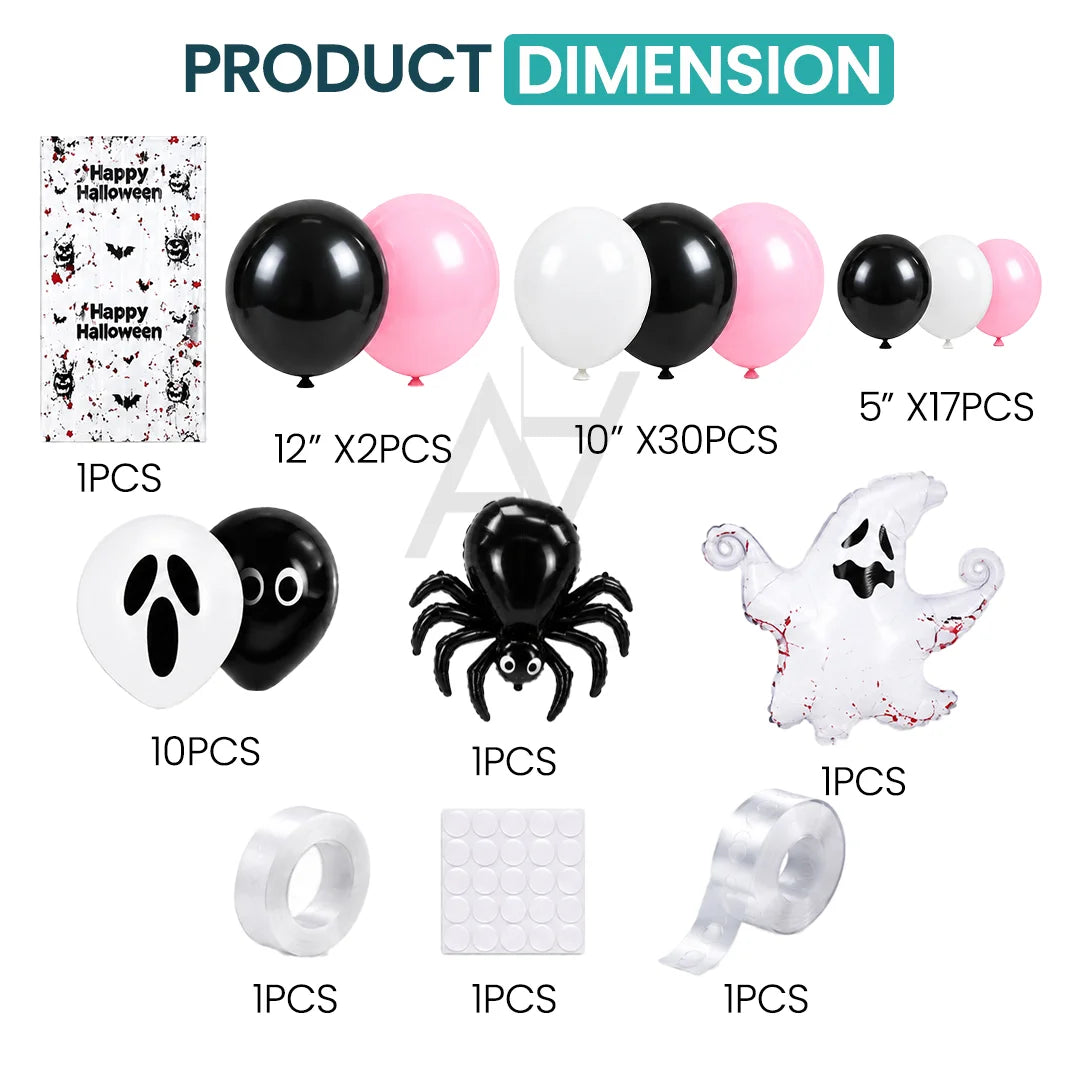 Happy Halloween Ghost & Spider Decoration Kit