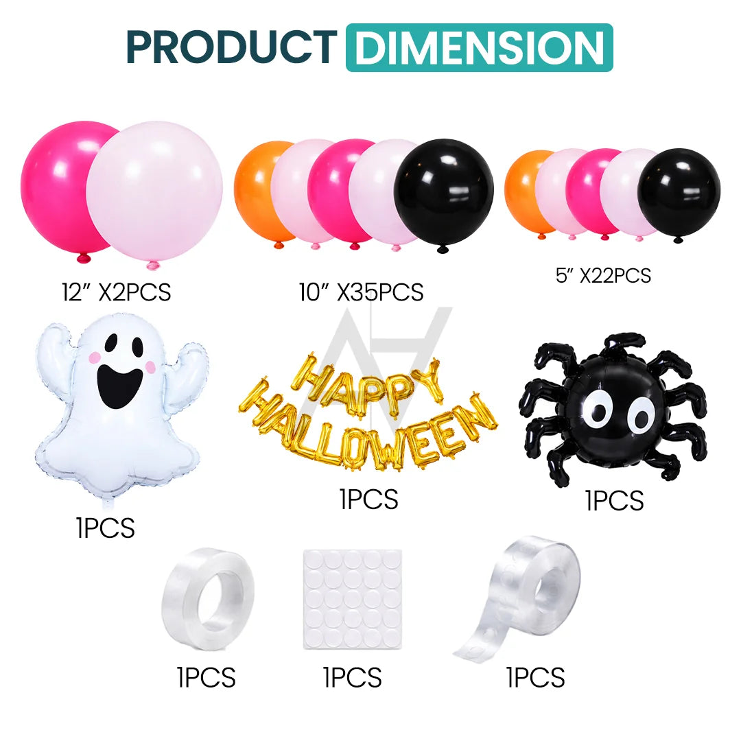 Happy Halloween Ghost & Spider Balloon Decoration Kit