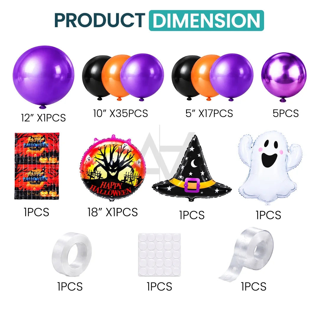 Happy Halloween Purple Balloon Decoration Kit