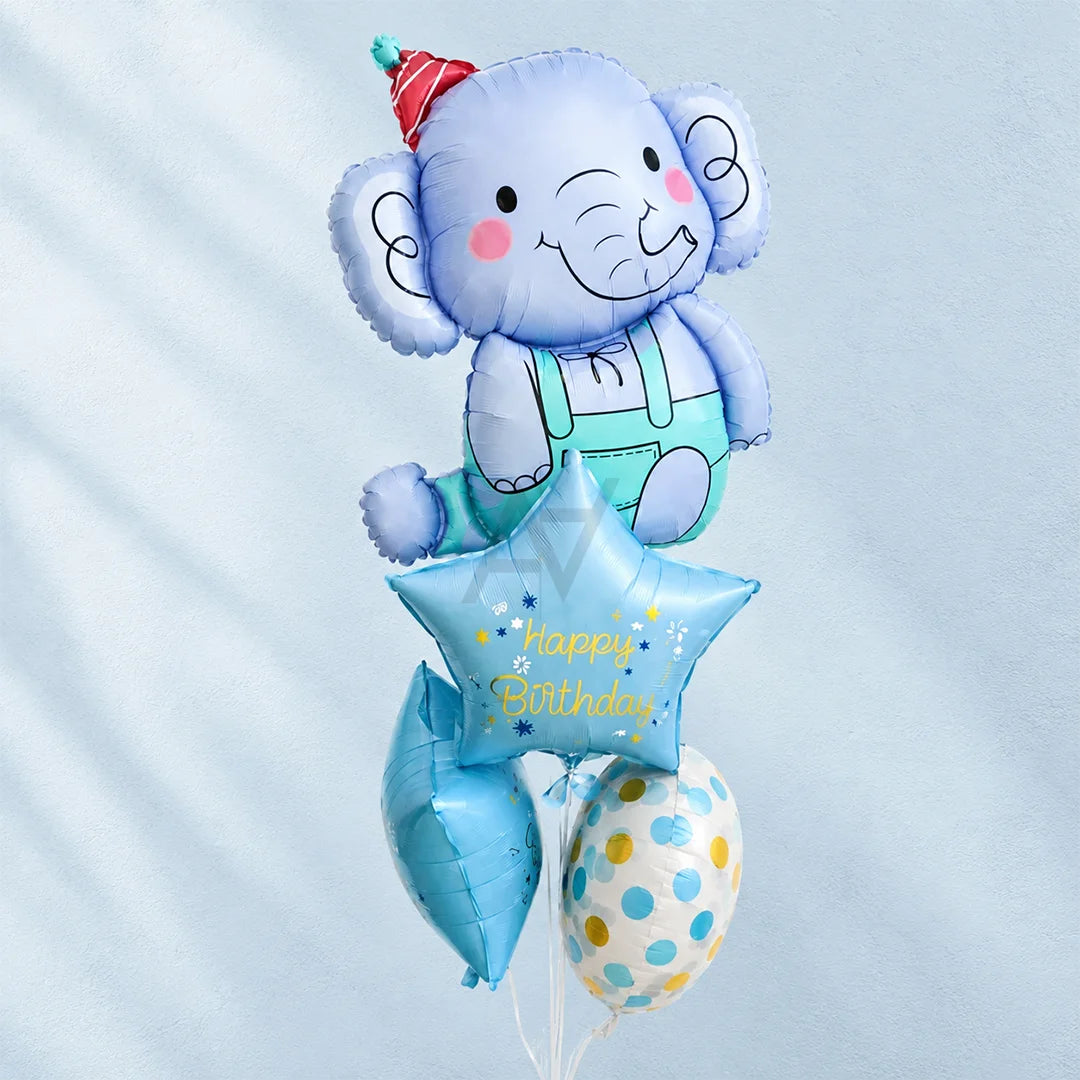 Elephant Foil Balloon Set -  5 Pcs