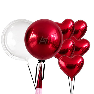Red Foil Balloons - Heart Shape Balloons