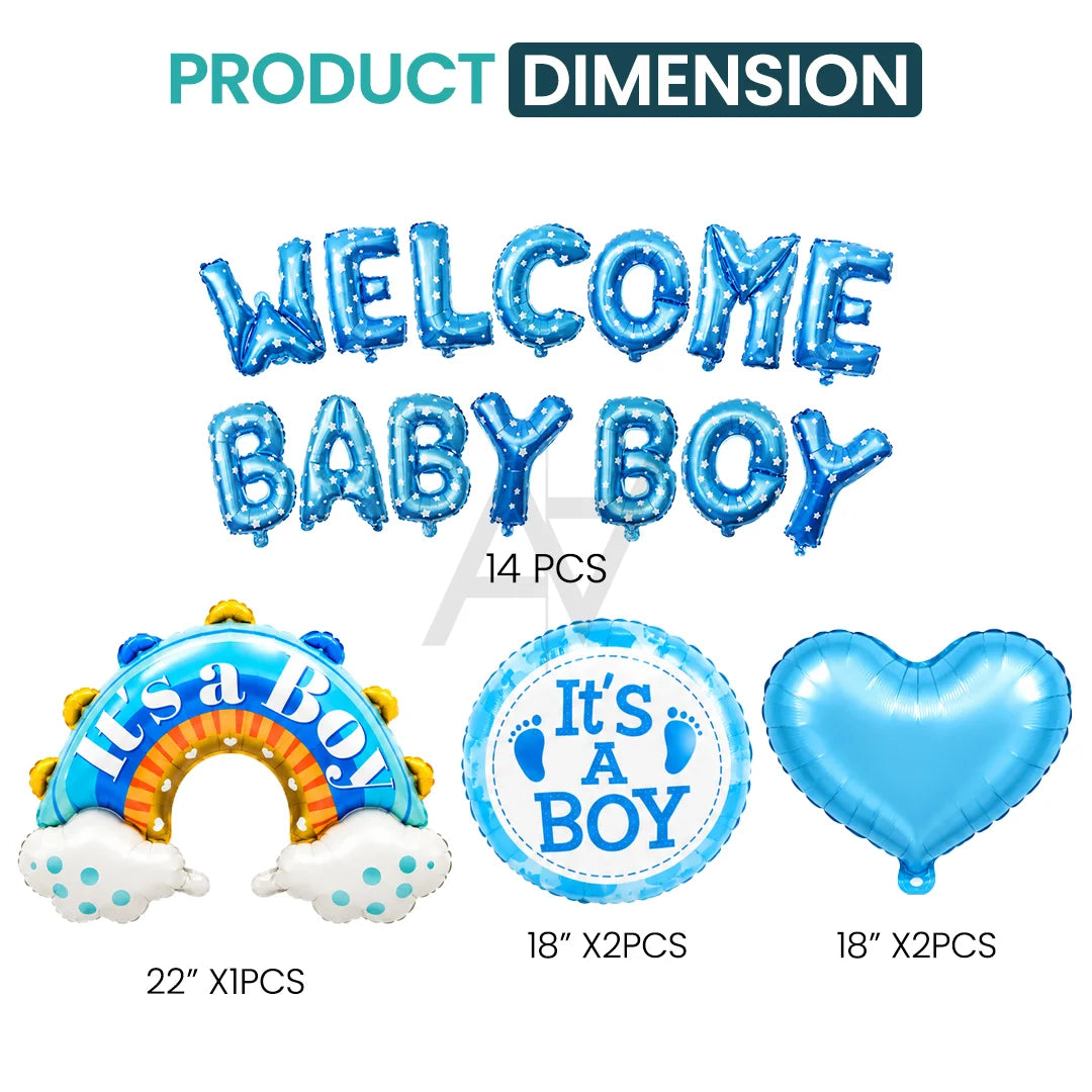 Welcome Baby Boy Decoration Kit - Baby Shower