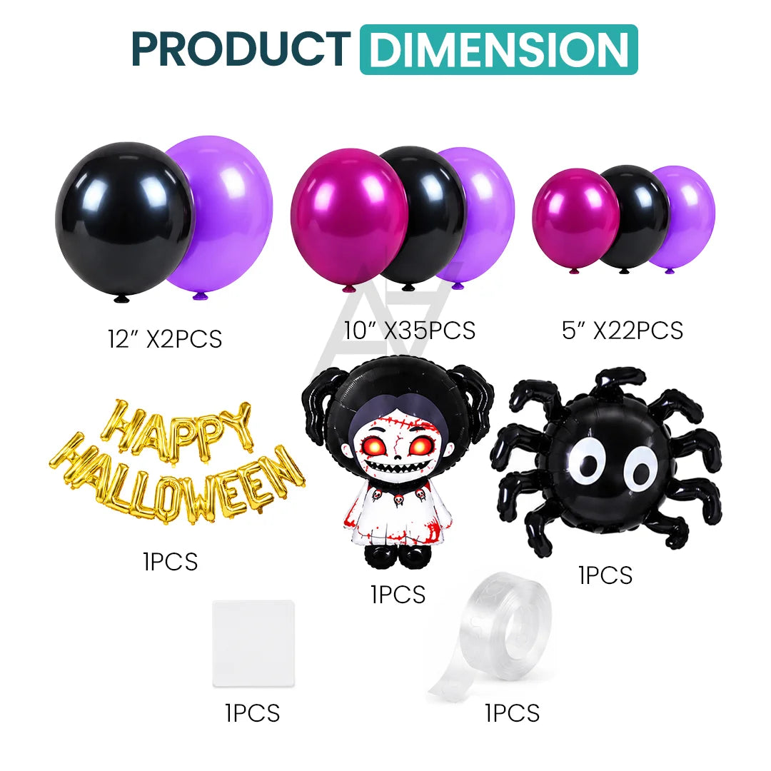 Happy Halloween Purple Spider Decoration Kit