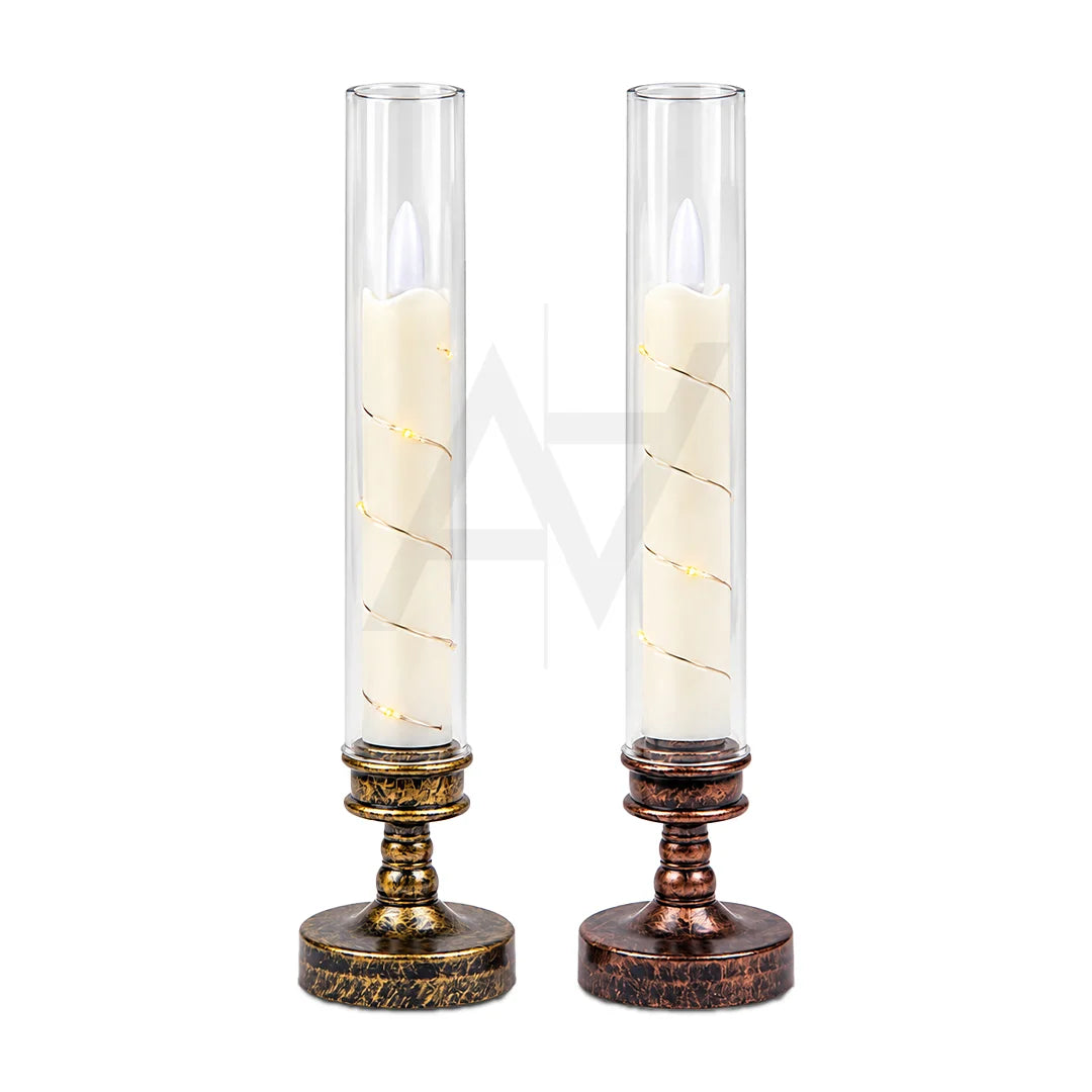 Decorative LED Candle Lamp with Glass Tube – 10 Inch