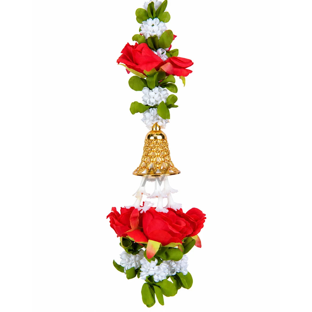 Artificial Red & White Flower Hanging Garland