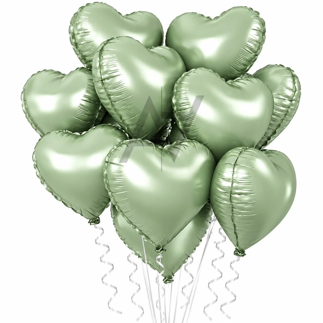Heart Shape Foil Balloon Set – 12 Pcs