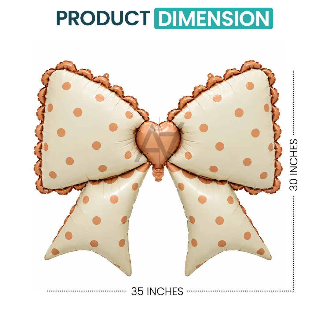Polka Dot Bow Foil Balloon – Birthday & Party Decorations