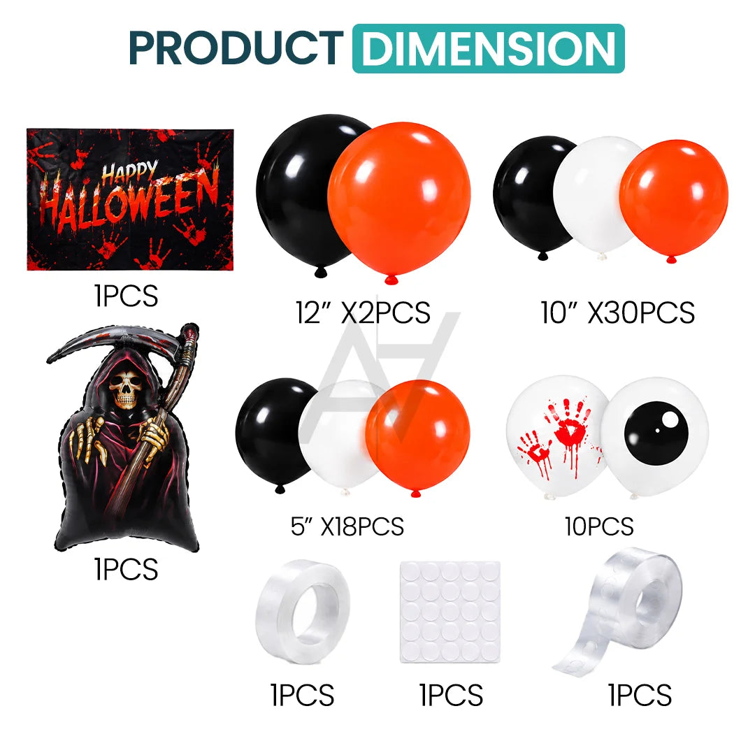 Happy Halloween Skeleton & Reaper Decoration Kit