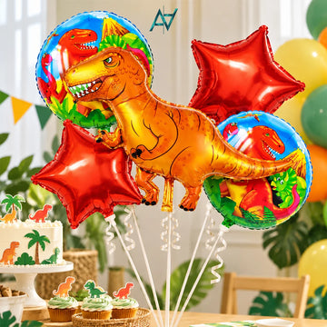 Dinosaur Foil Balloon Set - 5 pcs Set