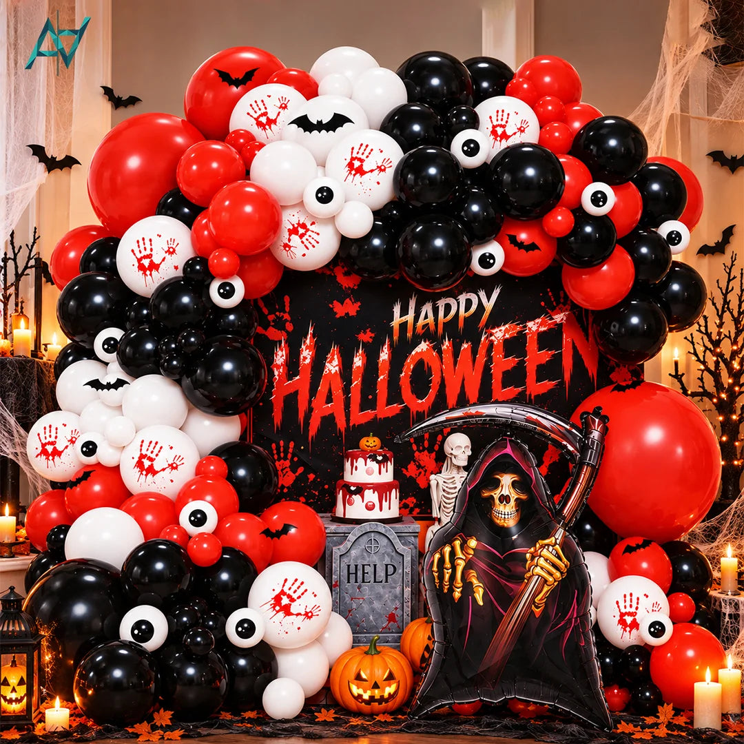 Happy Halloween Skeleton & Reaper Decoration Kit