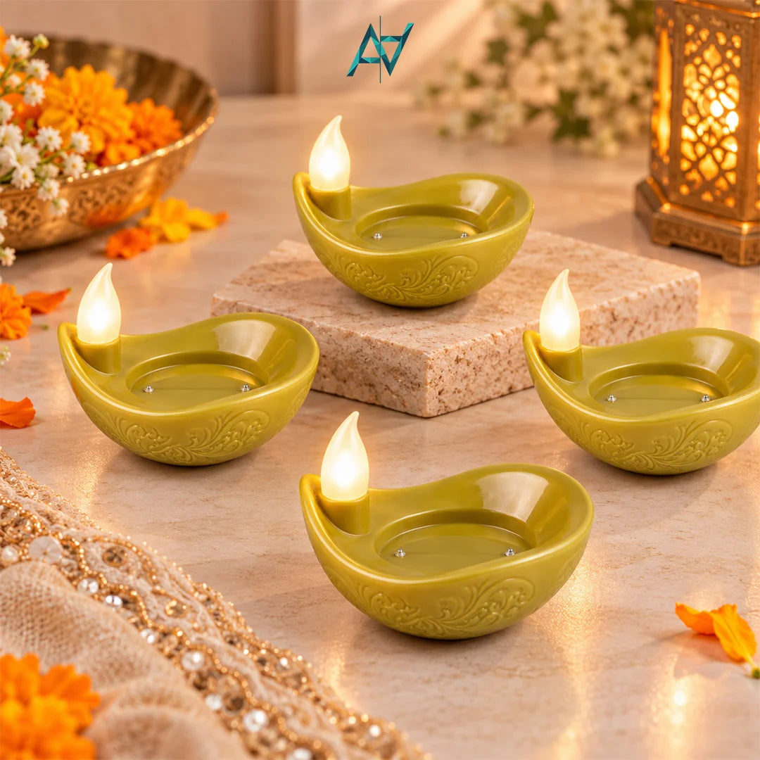 Diwali LED Water Sensor Diya Artificial Flameless Candle for Decorative Diya