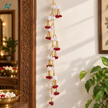 Red & White Jasmine Floral Hanging Garland - 1 pc
