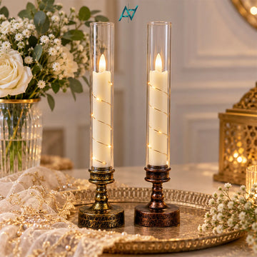 Decorative LED Candle Lamp with Glass Tube – 10 Inch