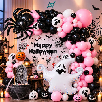Happy Halloween Ghost & Spider Decoration Kit