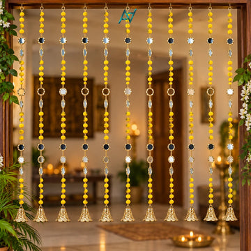 Artificial Yellow Flower Garland with Bell