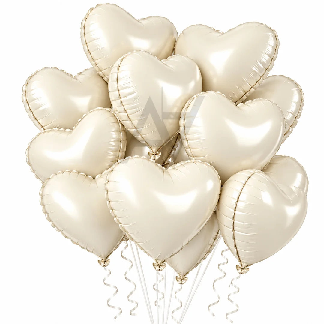 Heart Shape Foil Balloon Set – 12 Pcs