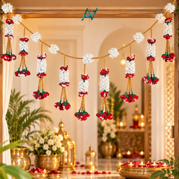 Artificial Red & White Garland Lari - 1 pc