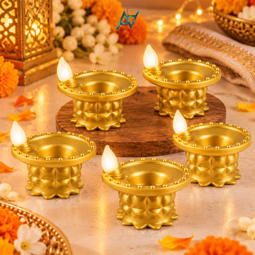 Diwali LED Water Sensor Diya Artificial Flameless Candle for Decorative Diya