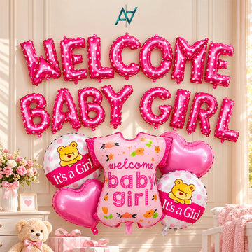 Welcome Baby Girl Decoration kit - Baby Shower