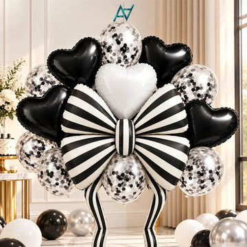 Foil Balloon Decoration Set with Bow &amp; Heart Balloons
