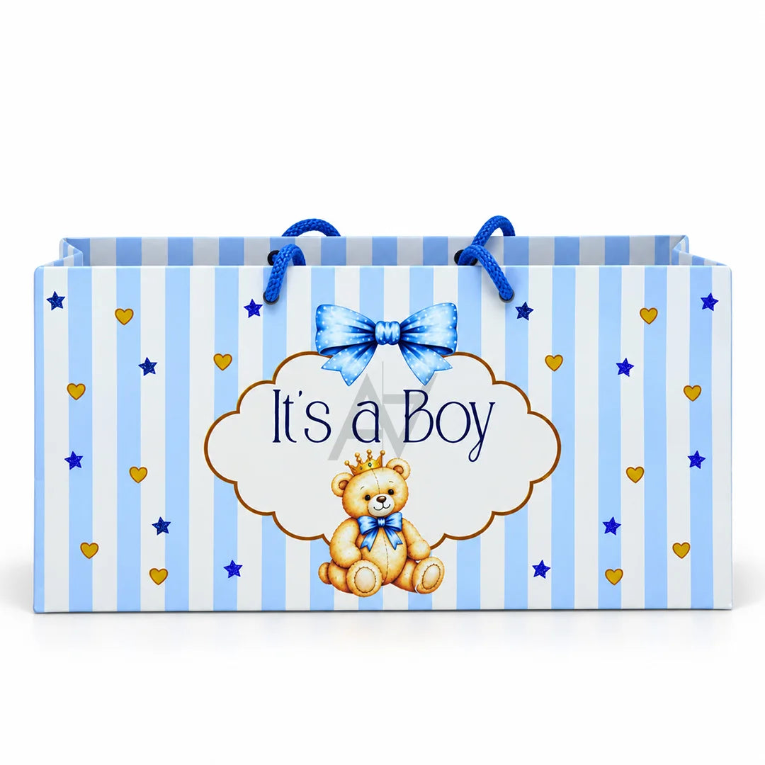 Baby Shower Gift Box & Bag – It's a Boy / It's a Girl Birth Announcement Favors