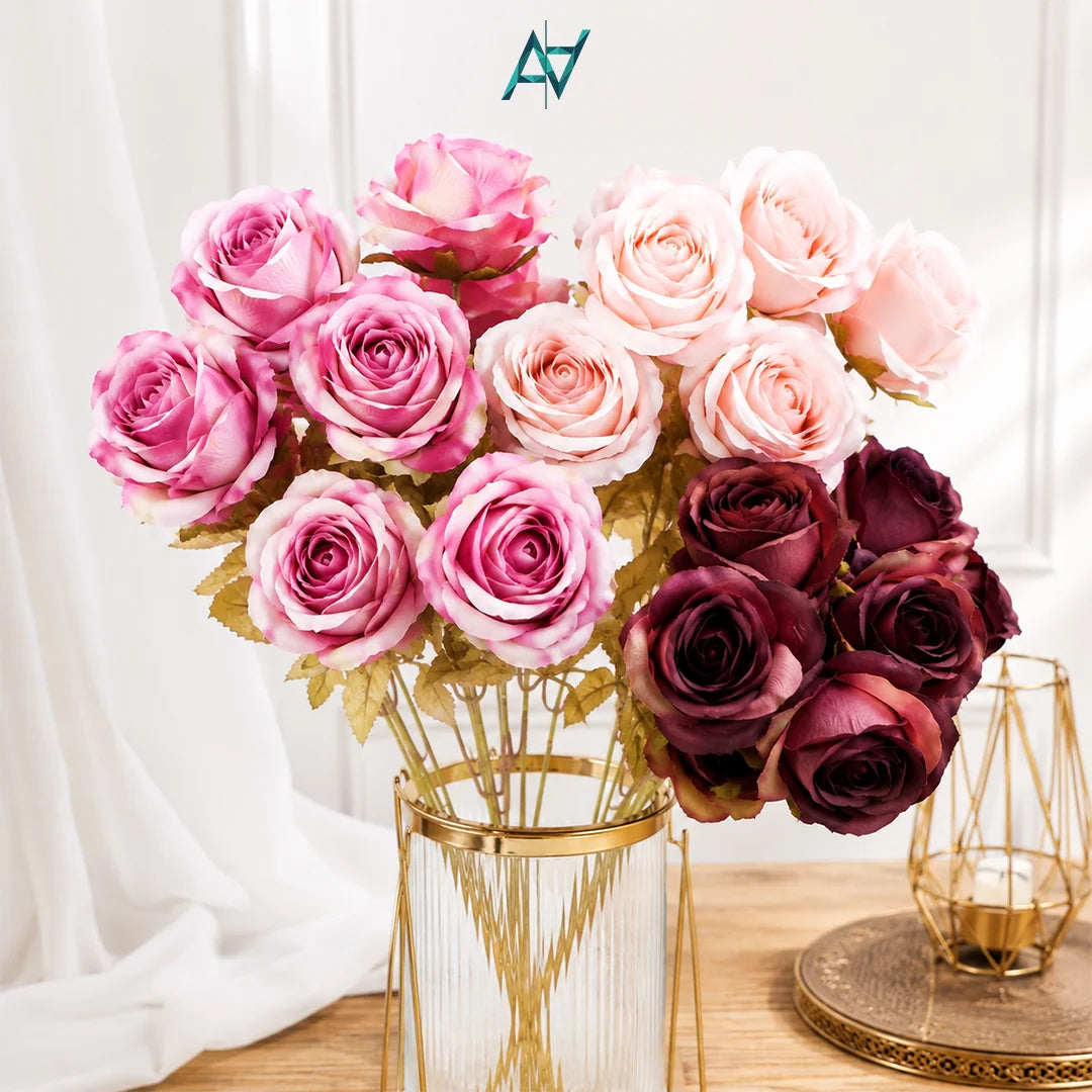 Artificial Roses with Golden Stick