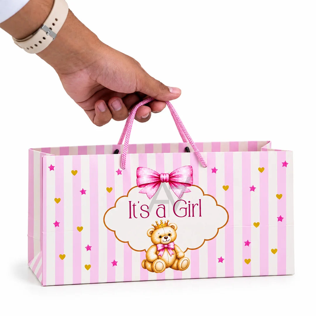 Baby Shower Gift Box & Bag – It's a Boy / It's a Girl Birth Announcement Favors