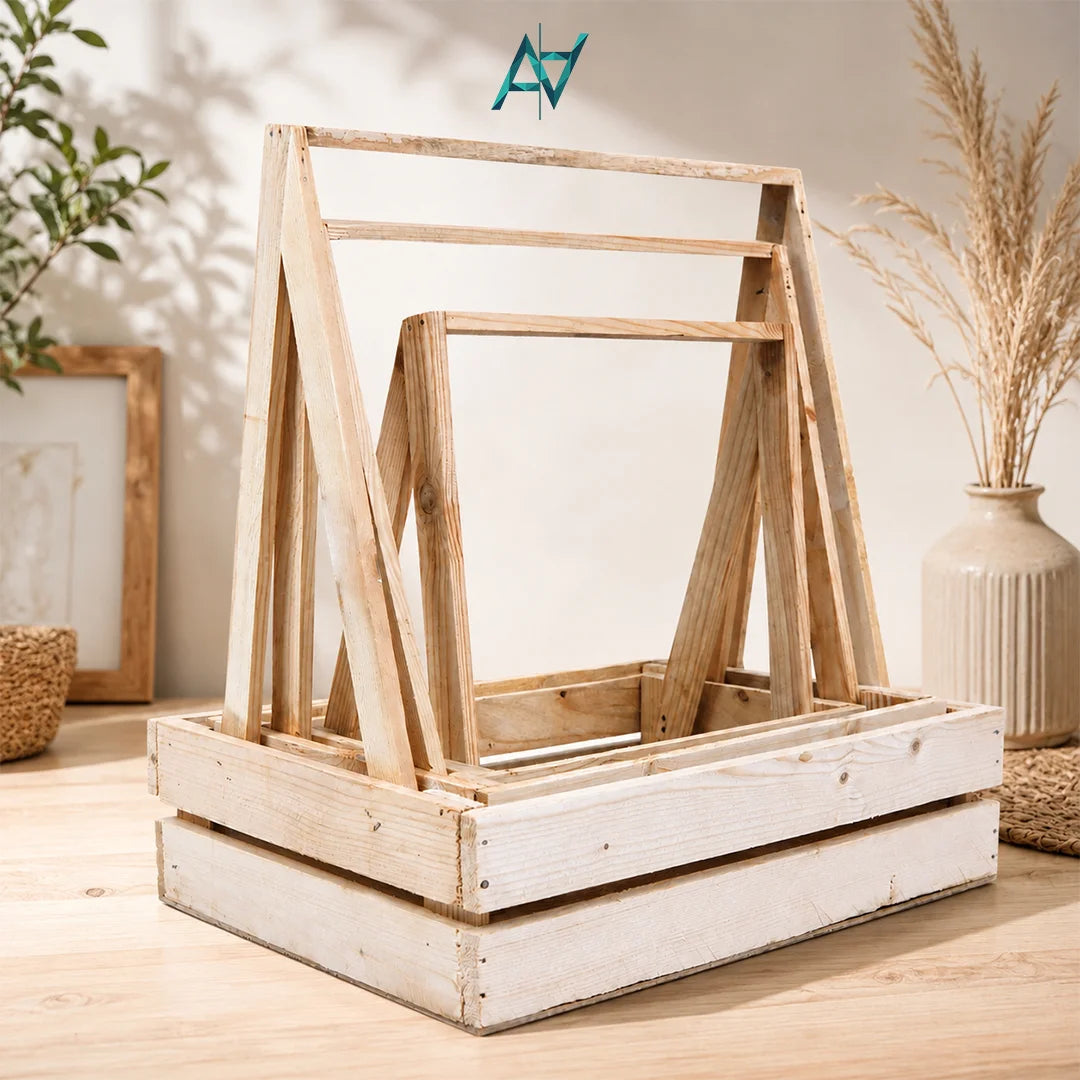 Wooden Basket - 3 pcs Set