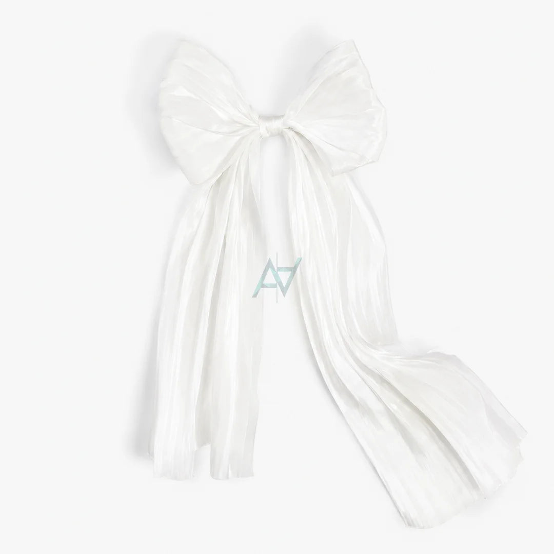 Long Tail Ribbon Bow Pin – Cute Hair Clip for Casual & Party Wear