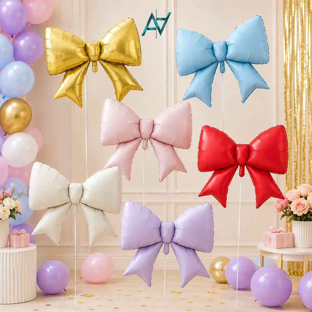 Ribbon Bow Foil Balloons