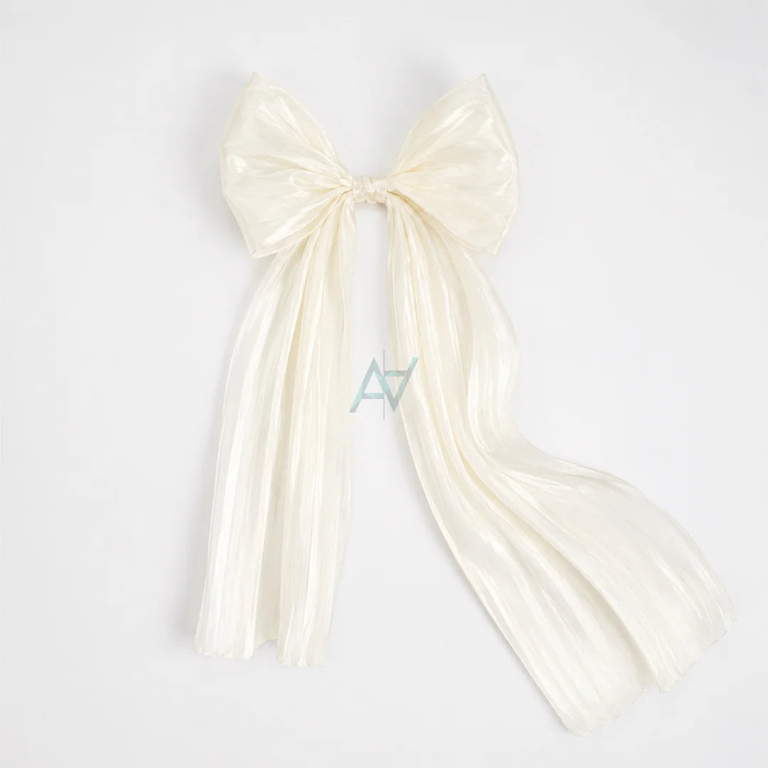 Long Tail Ribbon Bow Pin – Cute Hair Clip for Casual & Party Wear