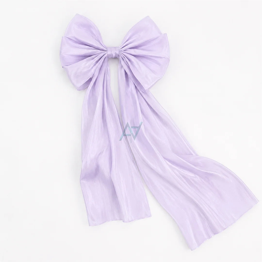 Long Tail Ribbon Bow Pin – Cute Hair Clip for Casual & Party Wear