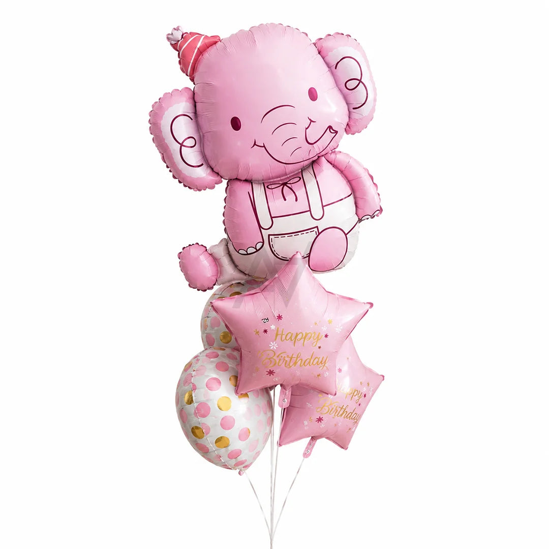 Elephant Foil Balloon Set -  5 Pcs