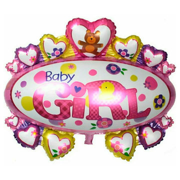 Baby Girl Oval Foil Balloons - ardor
