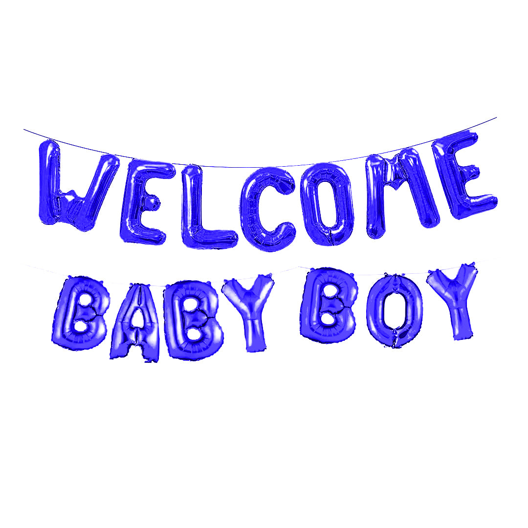 Welcome Baby Boy Foil Balloons Set