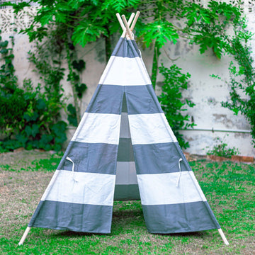 Blue & White Stripe Teepee Tent - ardor