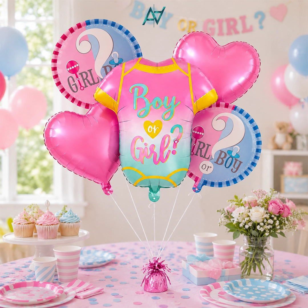 Boy or girl Foil Balloon Set