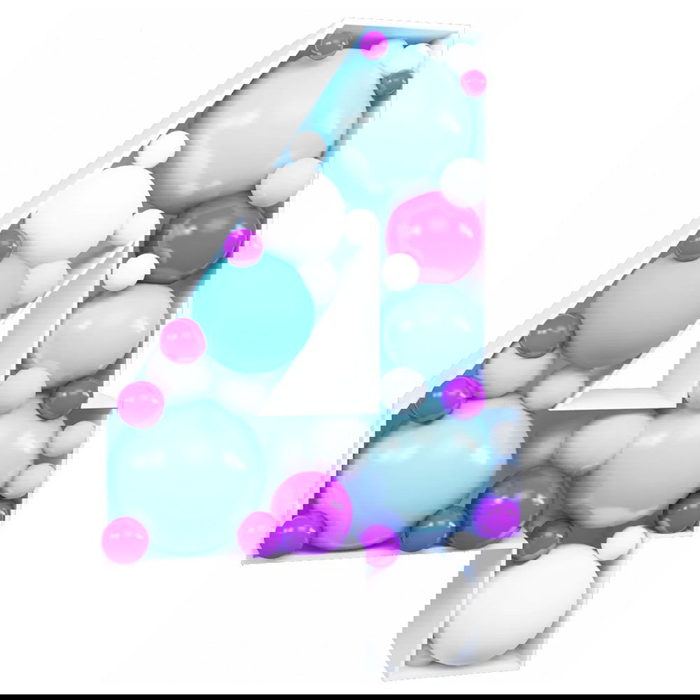 DIY 4 Number Balloon Mosaic - ardor