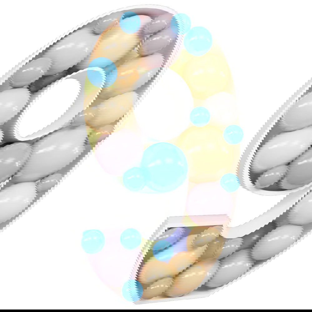 DIY 9 Number Balloon Mosaic - ardor