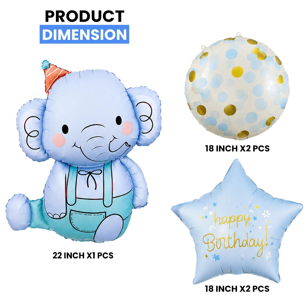 Elephant Helium Foil Balloon Set | Jungle & Safari Birthday Party Decorations