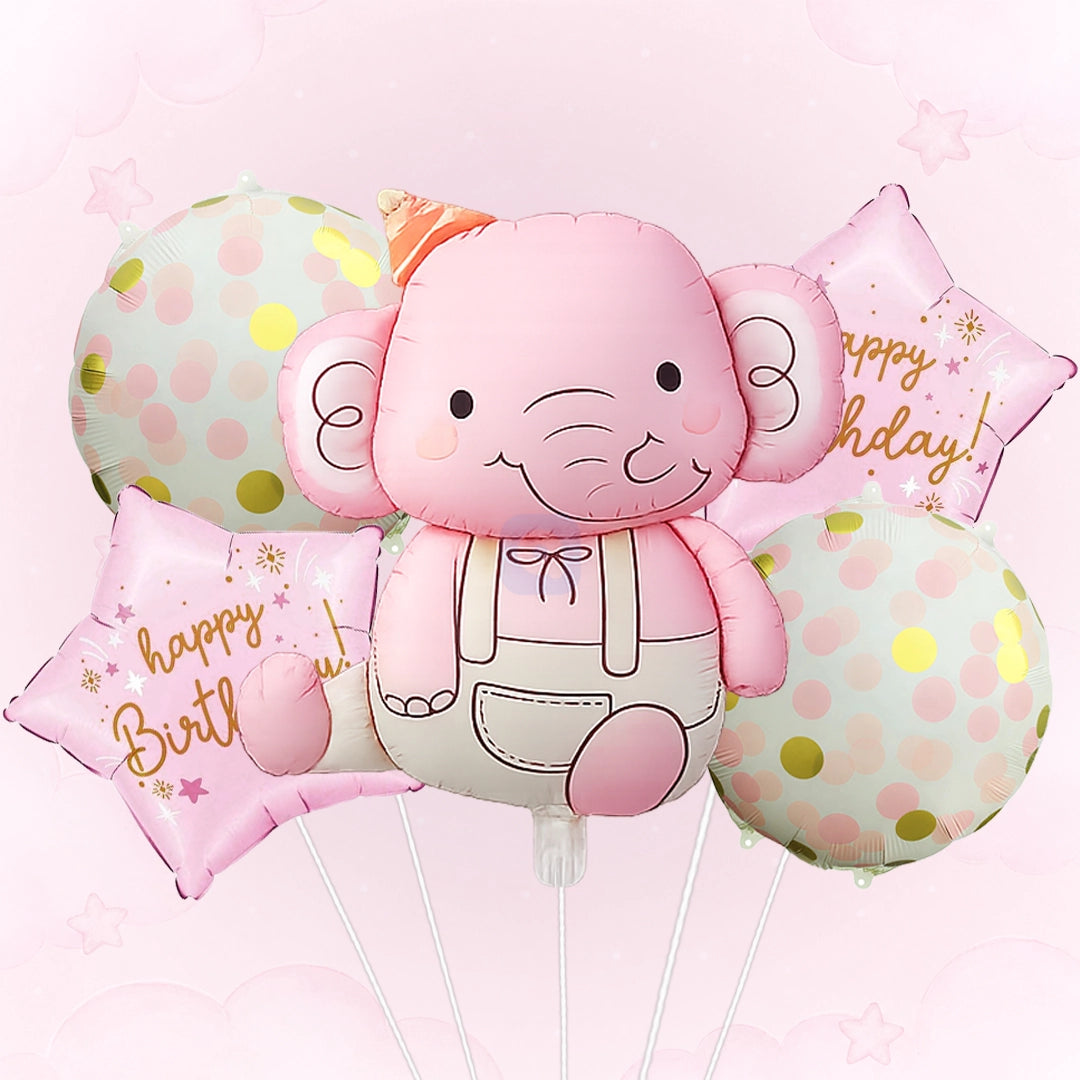 Elephant Helium Foil Balloon Set | Jungle & Safari Birthday Party Decorations